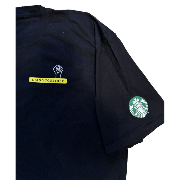 Starbucks 'Stand Together' Black Lives Matter BLM Black Employee Shirt New SZ XL - Picture 1 of 8